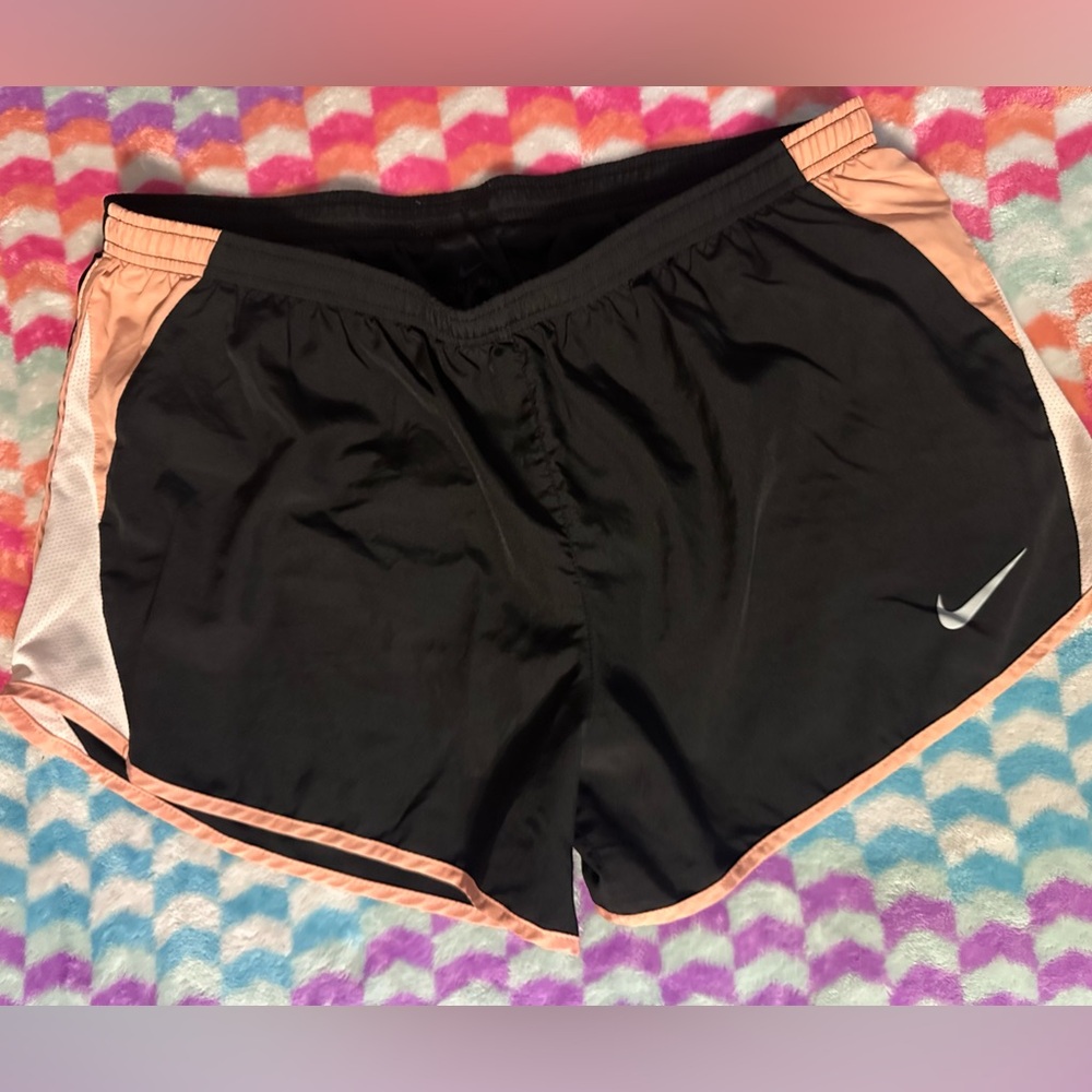 Nike Women's Black and Peach Running Shorts